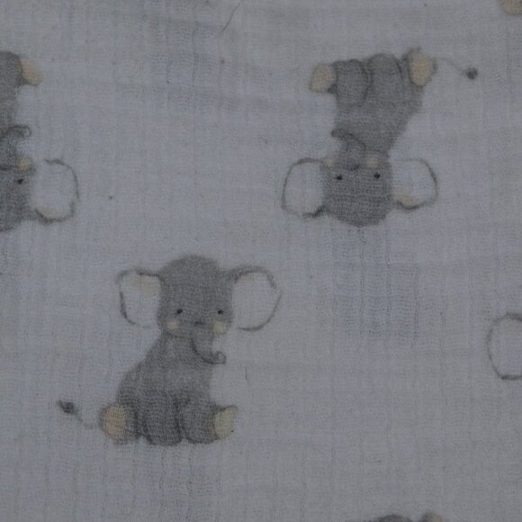Aden +anais Gray Elephant 100% Cotton Muslin Swaddle Blanket - Picture 2 of 4